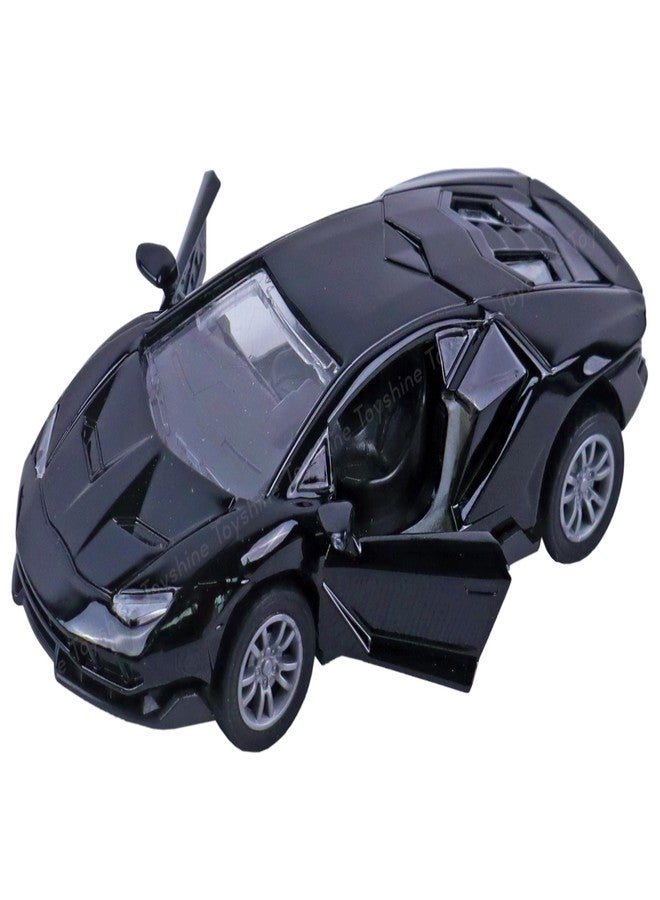 Toyshine 1:32 Scale Die Cast Sports Model Vehicle Toy Car with Pull Back Function Along with Opening Door Feature for Kids Boy Girl 3+, Black - Image 1